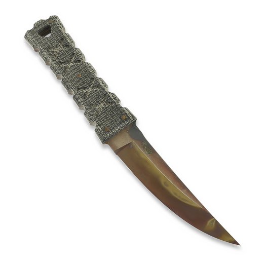 N&oacute;ż Williams Blade Design SZK005 Shobu Zukuri Kaiken 4.5 Apo, Burlap Micarta