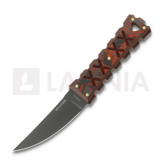 Nóż Williams Blade Design SZM E02 RWL-34 DLC, Lava Flow carbon