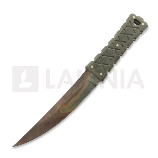 Couteau Williams Blade Design SZT004 Shobu Zukuri Tanto 5.7" RWL-34 Post Apocalyptic Finish