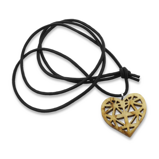 Wood Jewel Heart pendant, Lamnia Edition
