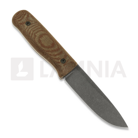 Work Tuff Gear Forester Gen 3 K329 puukko, dark washed, canvas micarta, black sheath