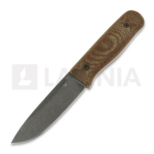 Work Tuff Gear Forester Gen 3 K329 knife, dark washed, canvas micarta, od green sheath