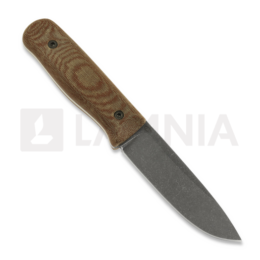 Work Tuff Gear Forester Gen 3 K329 puukko, dark washed, canvas micarta, od green sheath