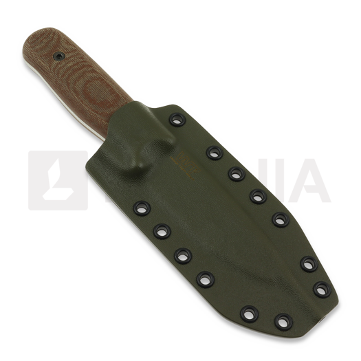 Work Tuff Gear Forester Gen 3 K329 kniv, dark washed, canvas micarta, olive drab kydex