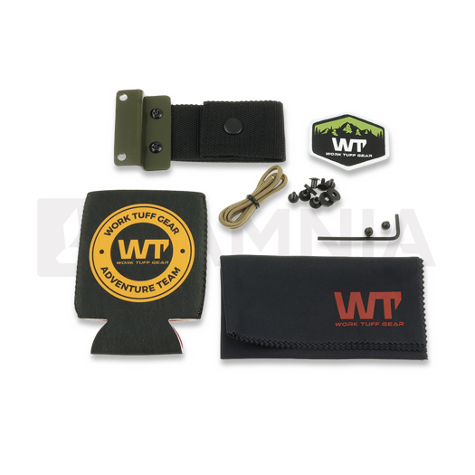 Work Tuff Gear Forester Gen 3 K329 kniv, dark washed, canvas micarta, olive drab kydex