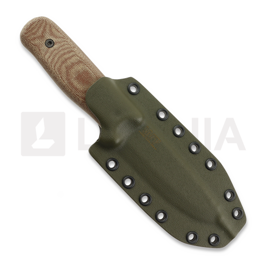 Work Tuff Gear Forester Gen 3 K329 puukko, scandi, two tone satin, canvas micarta, olive drab kydex