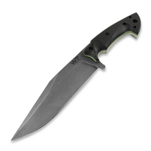Cuchillo de supervivencia Work Tuff Gear Hondo, Retro Washed, Black+Neon Green Gator Grip