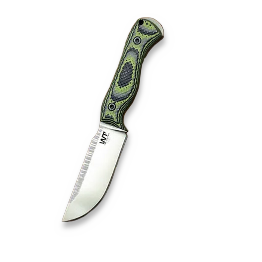 Work Tuff Gear Nomad Bushcrafter K329 peilis, saber, rugged finish, zombie green G10