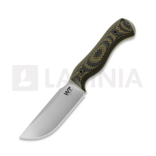 Work Tuff Gear Nomad Bushcrafter K329 knife, saber, satin, stinger & yellow liner