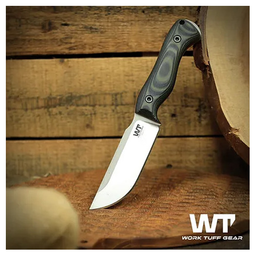 Work Tuff Gear Nomad Bushcrafter K329 kniv, saber, satin, swamp camo