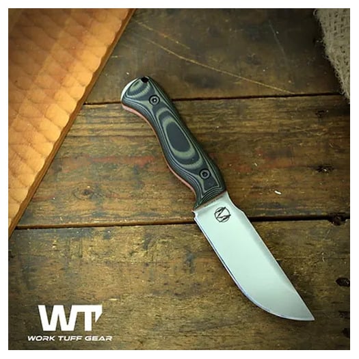 Work Tuff Gear Nomad Bushcrafter K329 kniv, saber, satin, swamp camo