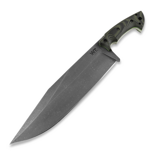 Nóż surwiwalowy Work Tuff Gear Pathfinder, Hand Rub Retro Washed, Forest Camo Gator Grip (Neon Green Liner)