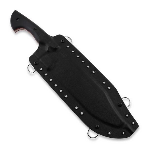 Work Tuff Gear Puzon Wilderness Bowie kniv, Black/Red Liner G10