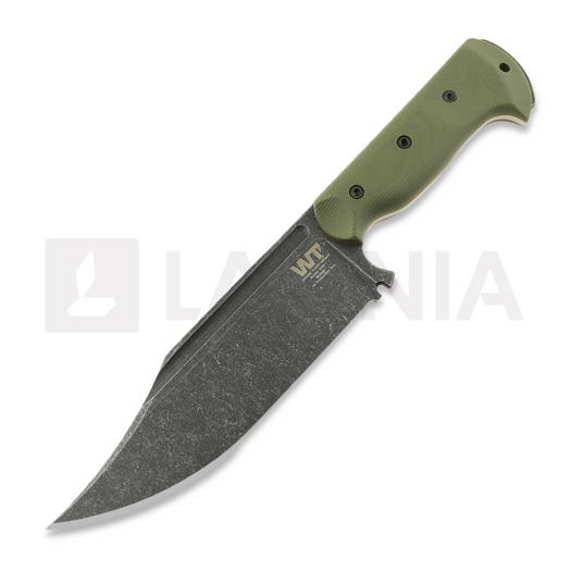 Work Tuff Gear Ranger K329 darkwashed knife, od green handle with brown liner