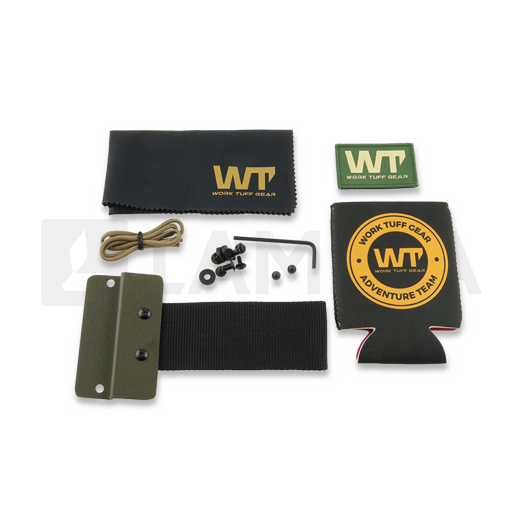 Work Tuff Gear Ranger K329 darkwashed peilis, od green handle with brown liner