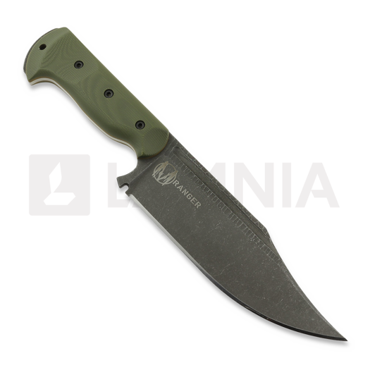 Work Tuff Gear Ranger K329 rugged darkwashed ナイフ, od green handle with brown liner
