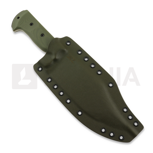 Work Tuff Gear Ranger K329 rugged darkwashed ナイフ, od green handle with brown liner