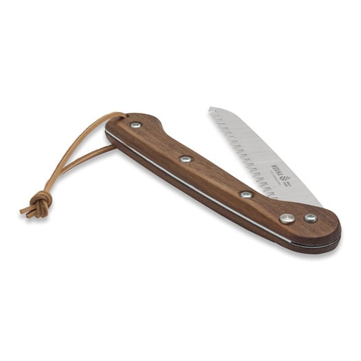 Woxna Ljusnan 180 mm + Alfta leather sheath מסור מתקפל, cognac