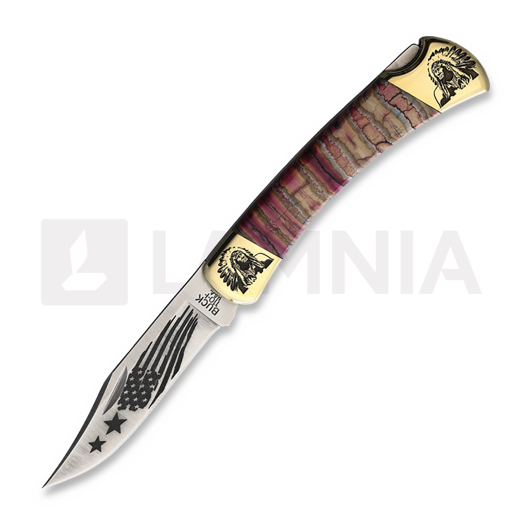 Yellowhorse Buck 110 foldekniv, Red Mammoth