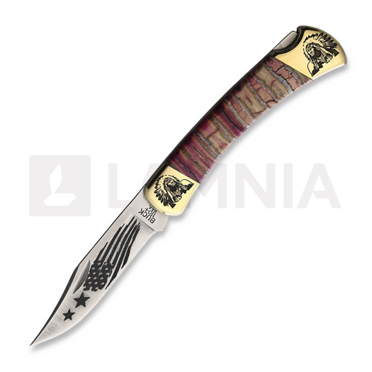 Yellowhorse Buck 110 foldekniv, Red Mammoth
