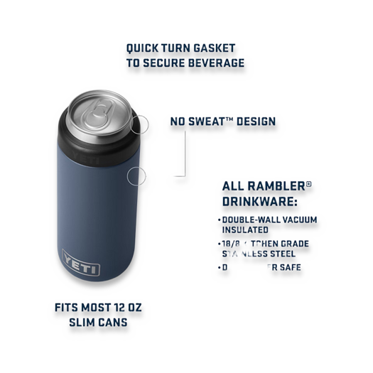 YETI Rambler, colster slim, stainless steel