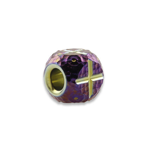 Zyac Knives Square Cross Pattern Lanyard Bead, Hand Carved 3