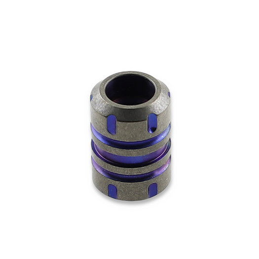 Zyac Knives Titanium Lanyard Bead/Knife Bead in Barrel Shape, blu