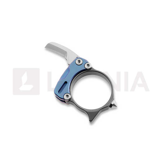 Zyac Knives Titanium Ring k&auml;&auml;nt&ouml;veitsi, sininen