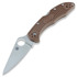 Spyderco Delica 4 folding knife, FRN, Flat Ground, brown C11FPBN