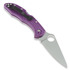 Spyderco Delica 4 folding knife, FRN, Flat Ground, purple C11FPPR