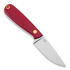 Brisa Necker 70 neck knife, Flat, red micarta, leather