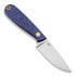 Brisa Necker 70 neck knife, Flat, blue jeans micarta, leather