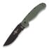 Ontario RAT-1 sulankstomas peilis, žalia/juoda, dantytas 8847OD