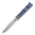 Hinderer Nieves Spanto TI SW Balisong butterfly knife, sininen