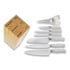 Hen & Rooster - 7Pc Kitchen Set Wood Stand