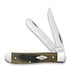 Case Cutlery Black/Green/Natural Canvas Micarta Smooth Mini Trapper folding knife 23472
