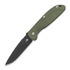 Hinderer Firetac Spanto Tri-Way Battle Black folding knife, OD Green G10