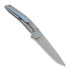 Hog House Knives Model-T Gen2 light blue accents folding knife