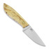 Нож Brisa Bobtail 80, curly birch, flat, leather