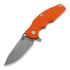 Hinderer Jurassic Magnacut Slicer folding knife, Tri-Way Battle Blue, Orange G10
