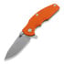 Hinderer Jurassic Magnacut Slicer folding knife, Tri-Way Stonewash Bronze, Orange G10