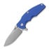 Hinderer Jurassic Magnacut Slicer folding knife, Tri-Way Stonewash, Blue G10