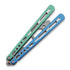 Coltello a farfalla per allenamento BBbarfly KS Knife Style opener V2, Blue And Green