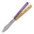 BBbarfly Trainer ZX-1 balisong träningsknivar, Purple And Gold
