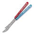 BBbarfly HS Talon Style Opener ZX-1 balisong träningsknivar, Red And Blue