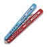 BBbarfly HS Talon Style Opener ZX-1 balisong träningsknivar, Red And Blue