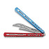 BBbarfly HS Talon Style Opener ZX-1 balisong trainer, Red And Blue