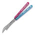 BBbarfly HS Talon Style Opener ZX-1 balisong träningsknivar, Blue And Pink