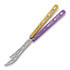 Cvičné nož motýlek BBbarfly HS Talon Style Opener ZX-1, Purple And Gold