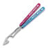BBbarfly KS Knife Style Opener ZX-1 balisong träningsknivar, Blue And Pink